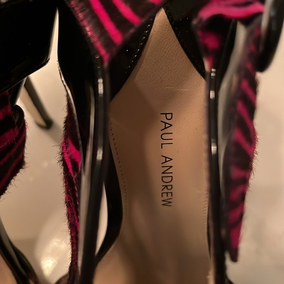 Stunning Paul Andrew pink zebra print calf hair strappy heel size 7.5. - Picture 6 of 6